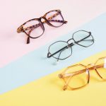 Multiple,Eyeglasses,On,A,Multicolored,Background,Of,Pastel,Colors,,Geometric